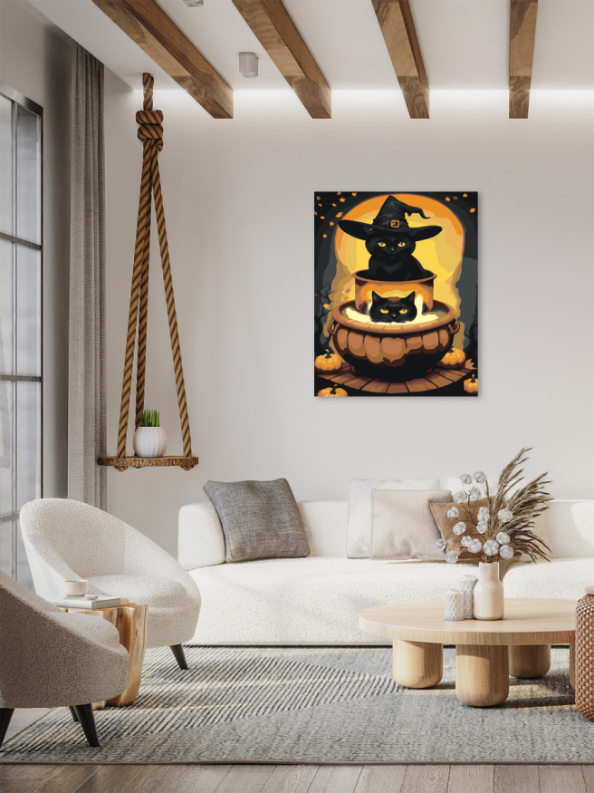 Raqamlar bo&amp;#039;yicha rasm &amp;quot;Mushukchalari va qovoqlar&amp;quot;