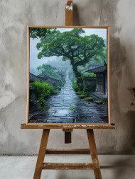 Holstga bosilgan poster &quot;Sharqning nam ko‘chalari&quot;