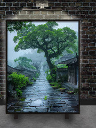 Holstga bosilgan poster &quot;Sharqning nam ko‘chalari&quot;