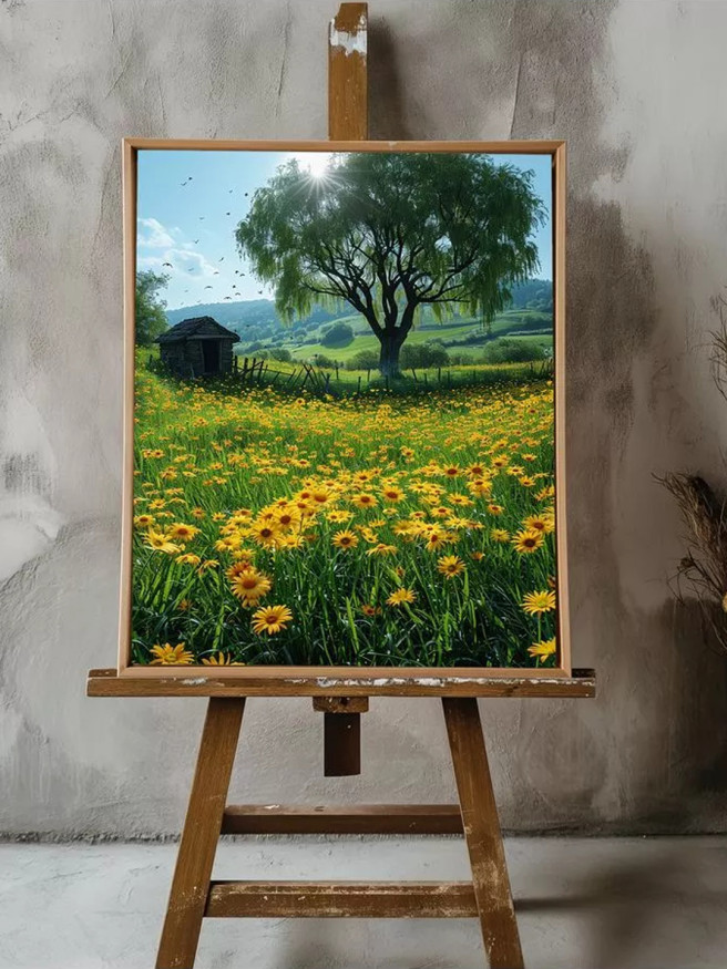Постер на холсте &amp;quot;Летнее поле с ромашками&amp;quot;