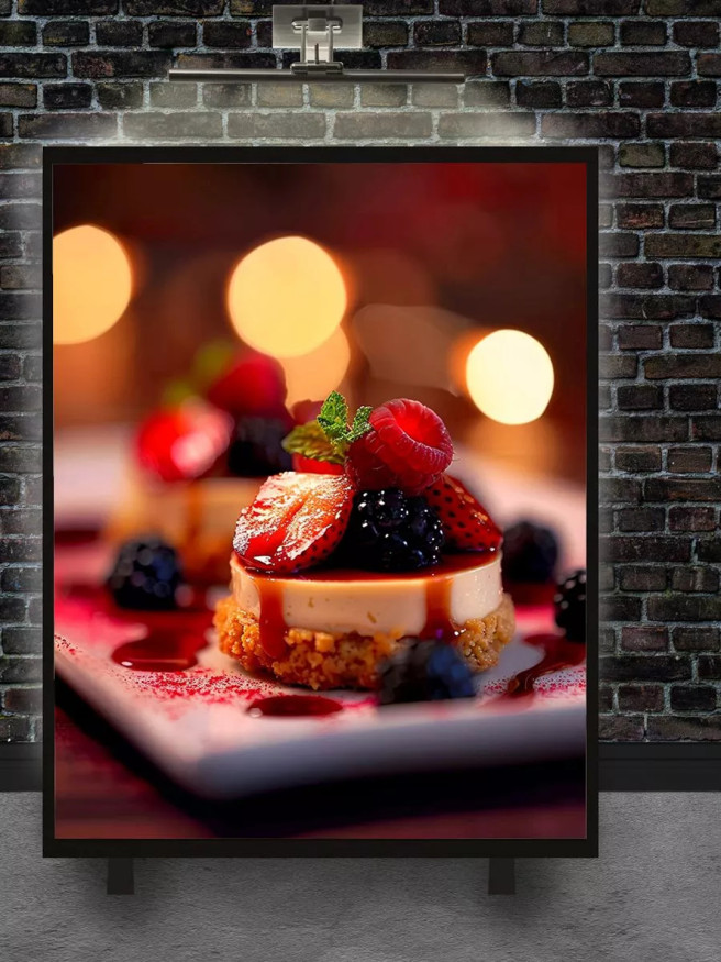 Постер на холсте &amp;quot;Ягодный десерт с карамелью&amp;quot;