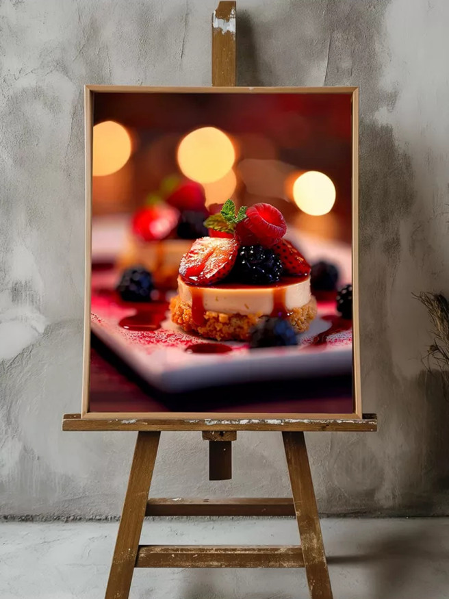 Постер на холсте &amp;quot;Ягодный десерт с карамелью&amp;quot;