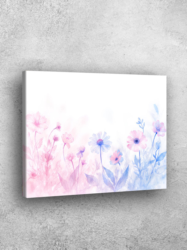 Постер на холсте &amp;quot;Нежные акварельные цветы пастельных тонов&amp;quot;