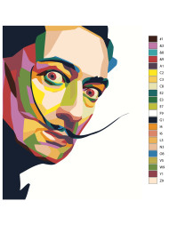Raqamlar bo'yicha rasm "Salvador Dali portreti"
