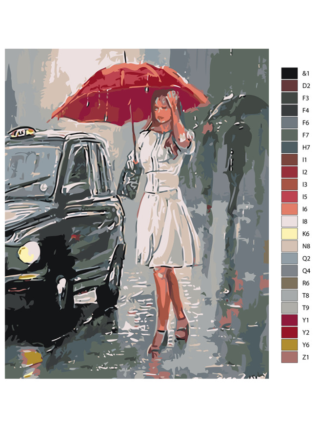 Картина по номерам &amp;quot;Девушка в городе&amp;quot;