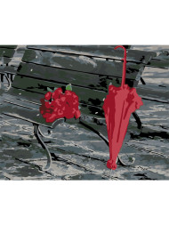 Картина по номерам &amp;quot;Букет роз с зонтом&amp;quot;