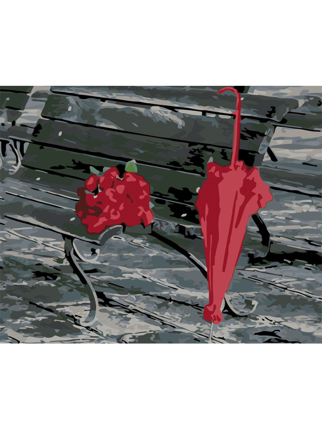 Raqamlar bo&amp;#039;yicha rasm &amp;quot;Soyabon bilan atirgul guldastasi&amp;quot;