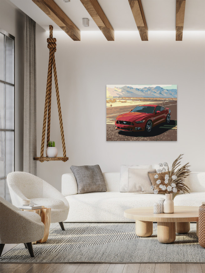 Картина по номерам &amp;quot;Красная машина&amp;quot;