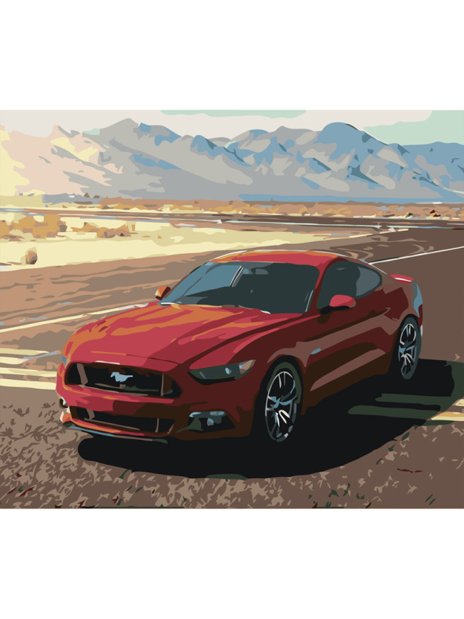 Картина по номерам &amp;quot;Красная машина&amp;quot;