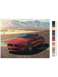 Картина по номерам &amp;quot;Красная машина&amp;quot;