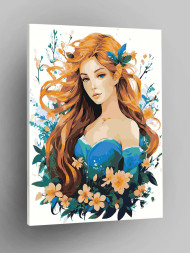 Картина по номерам &amp;quot;Девушка с цветами&amp;quot;
