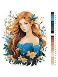 Картина по номерам &amp;quot;Девушка с цветами&amp;quot;