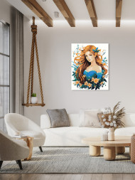 Картина по номерам &amp;quot;Девушка с цветами&amp;quot;