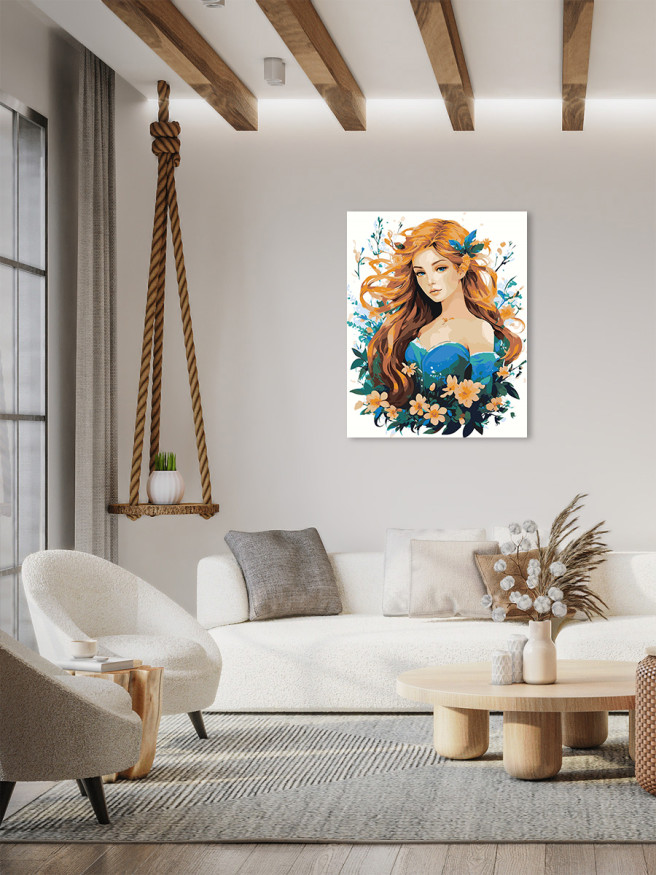 Картина по номерам &amp;quot;Девушка с цветами&amp;quot;