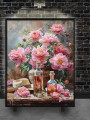 Постер на холсте &amp;quot;Пионы и розовая настойка&amp;quot;