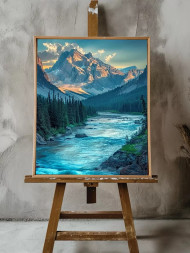 Постер на холсте &amp;quot;Река у подножия гор&amp;quot;