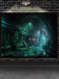 Holstga bosilgan poster "Kelajak tunneli"