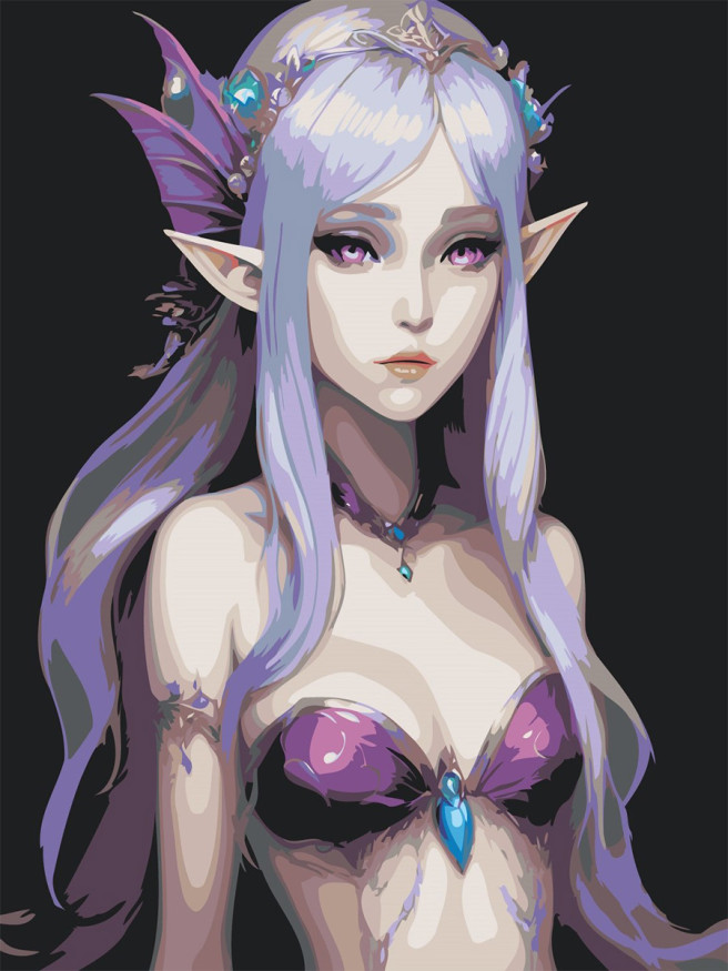 Картина по номерам &amp;quot;Загадочная эльфийка&amp;quot;