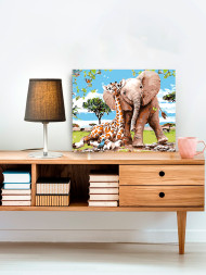 Raqamlar bo'yicha rasm "Fil va jirafa"