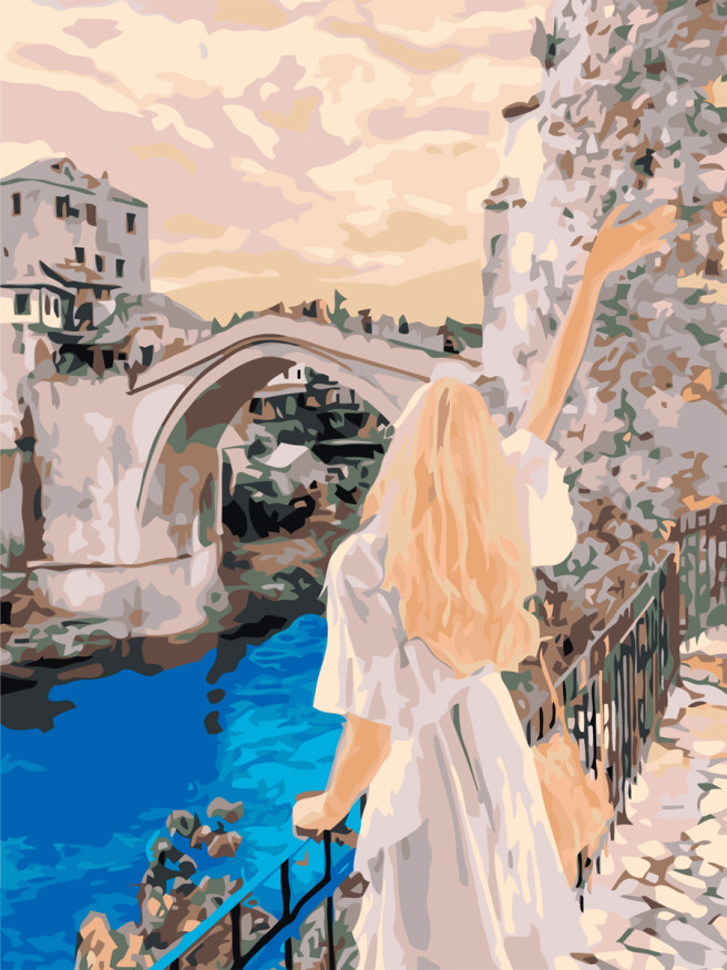 Raqamlar bo&amp;#039;yicha rasm &amp;quot;Ko&amp;#039;prik oldidagi qiz&amp;quot;