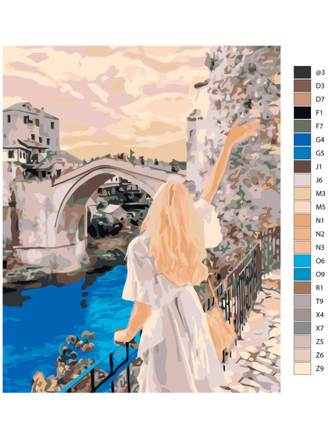 Raqamlar bo&amp;#039;yicha rasm &amp;quot;Ko&amp;#039;prik oldidagi qiz&amp;quot;