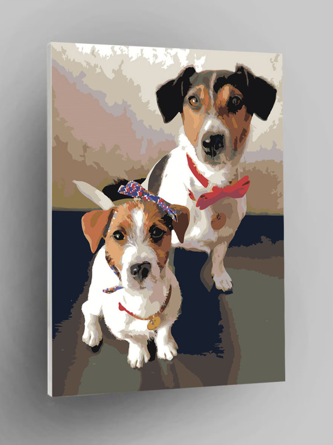 Raqamlar bo&amp;#039;yicha rasm &amp;quot;Bir juft it&amp;quot;