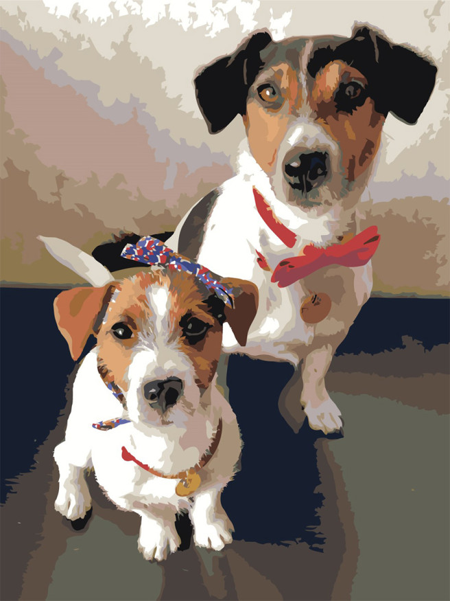 Raqamlar bo&amp;#039;yicha rasm &amp;quot;Bir juft it&amp;quot;