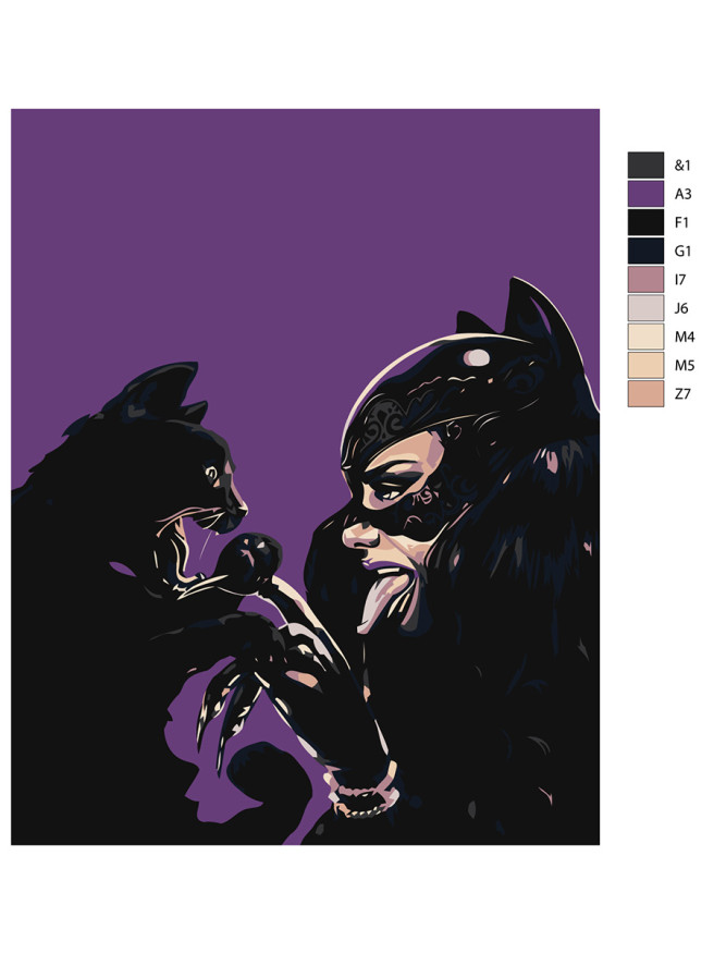 Картина по номерам &amp;quot;Женщина с кошкой&amp;quot;