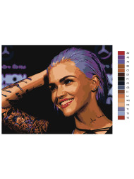 Картина по номерам &amp;quot;Улыбчивая девушка&amp;quot;