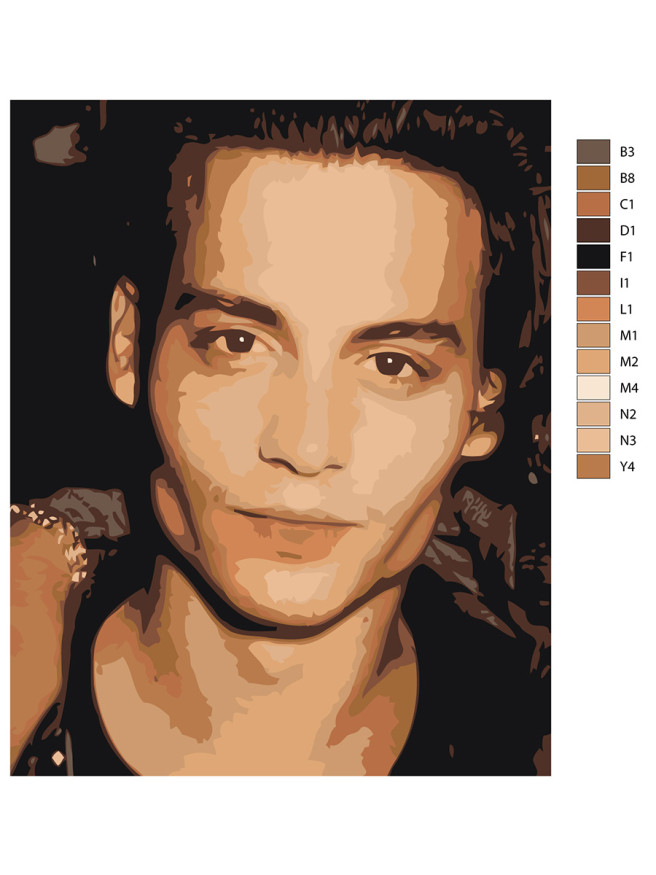 Картина по номерам &amp;quot;Джонни Депп в молодости&amp;quot;