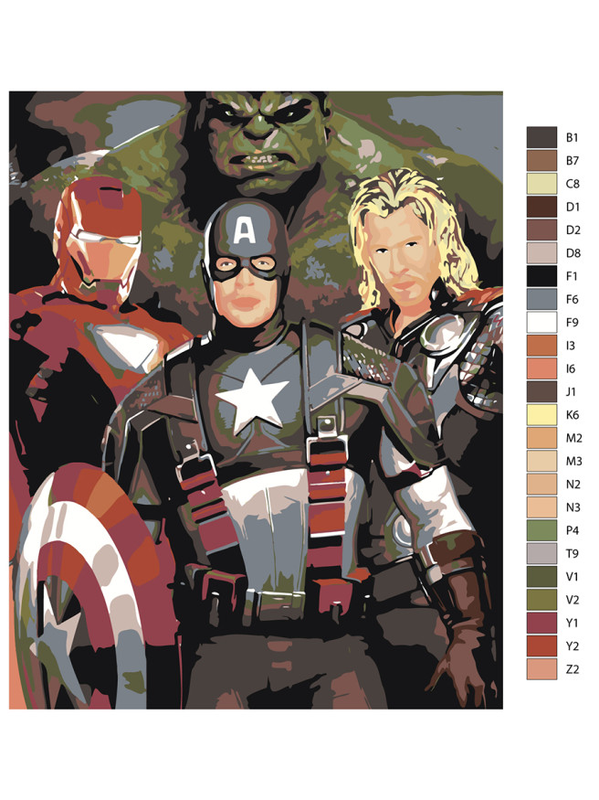 Raqamlar bo&amp;#039;yicha rasm &amp;quot;Marvel qahramonlari&amp;quot;