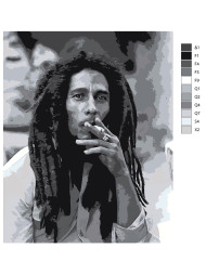 Raqamlar bo&#039;yicha rasm &quot;Bob Marley&quot;
