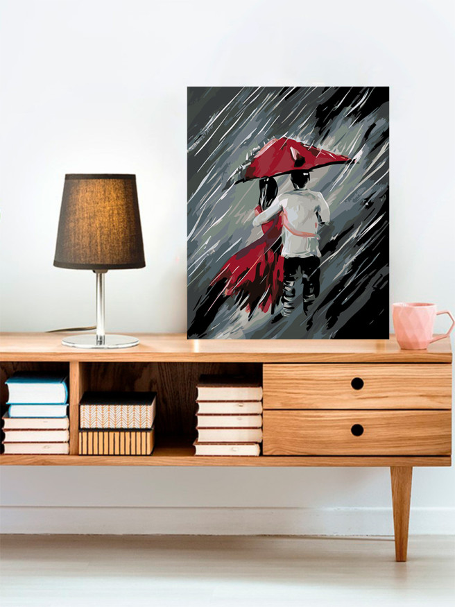 Raqamlar bo&amp;#039;yicha rasm &amp;quot;Soyabon ostidagi er-xotin&amp;quot;