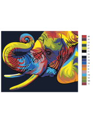 Raqamlar bo'yicha rasm "Fil"