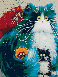 Raqamlar bo&#039;yicha rasm &quot;Ko&#039;zi katta ochiq mushuklar&quot;