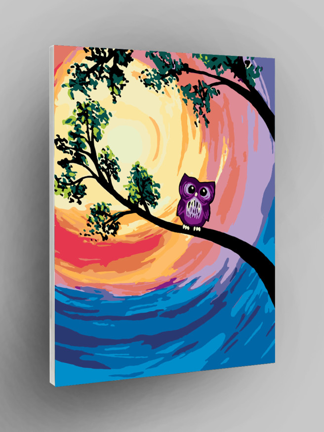 Картина по номерам &amp;quot;Сова на ветке&amp;quot;