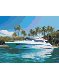 Raqamlar bo'yicha rasm "Dengizdagi yaxta"