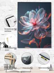 Holstga bosilgan poster &quot;Zulmatda porlayotgan gul&quot;