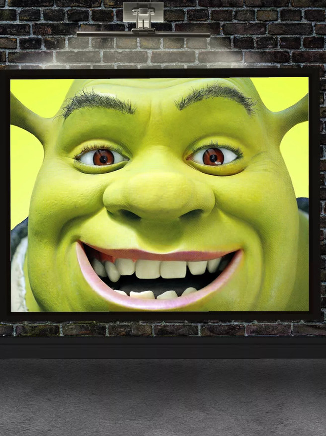 Постер на холсте &amp;quot;Улыбка Шрека крупным планом&amp;quot;