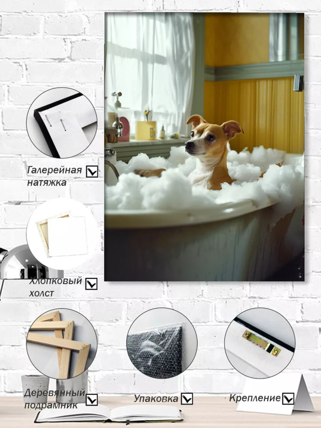 Holstga bosilgan poster &amp;quot;Ko‘pik bulutidagi kuchuk&amp;quot;