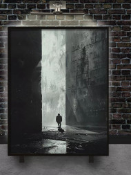 Holstga bosilgan poster "Beton shaharda yolg‘iz"