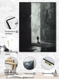 Holstga bosilgan poster "Beton shaharda yolg‘iz"