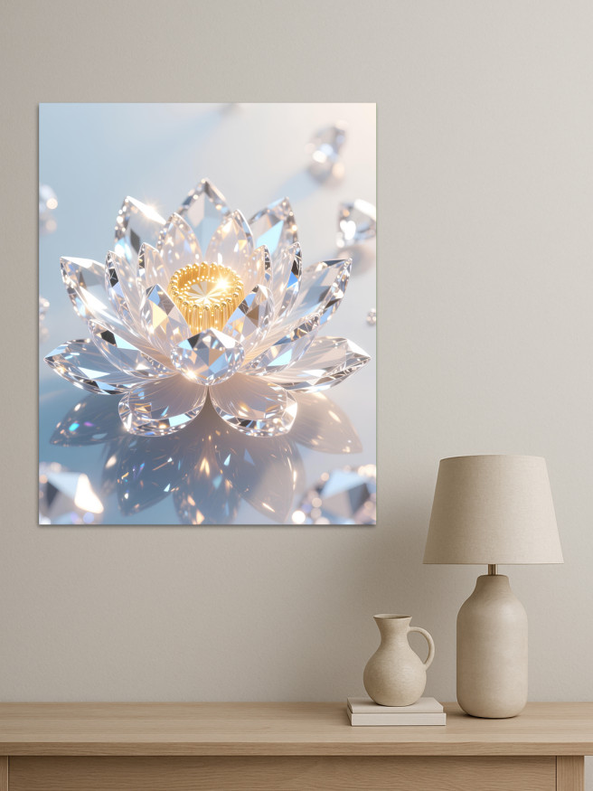 Holstga bosilgan poster &amp;quot;Kristalli lotus&amp;quot;
