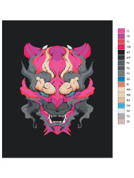 Raqamlar bo&#039;yicha rasm &quot;Rangli iblis&quot;