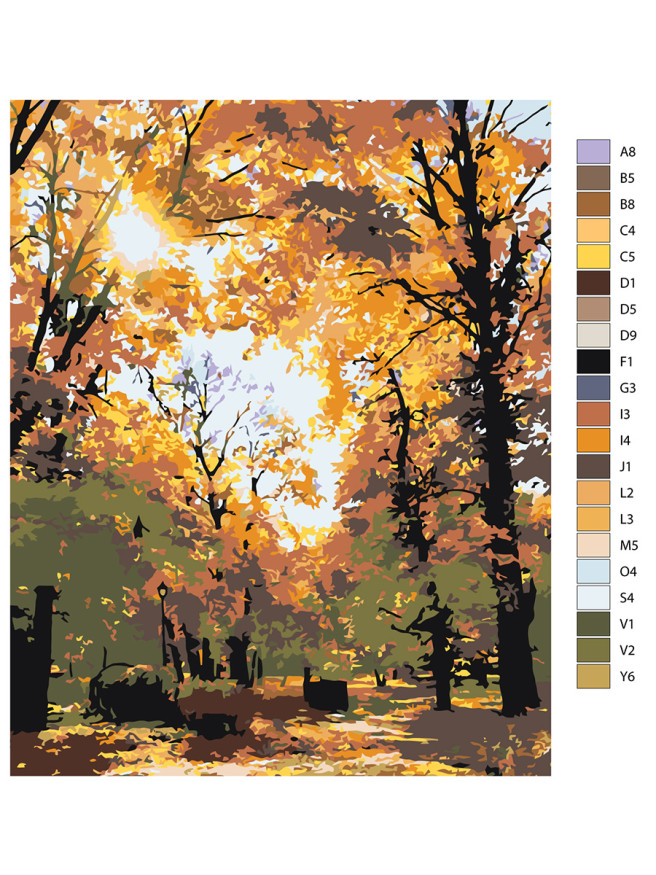 Raqamlar bo&amp;#039;yicha rasm &amp;quot;Oltin kuz&amp;quot;