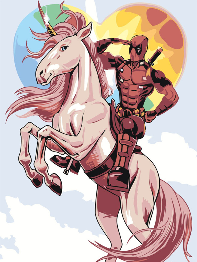 Raqamlar bo&amp;#039;yicha rasm &amp;quot;Yakka shoxda Deadpool&amp;quot;