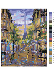 Raqamlar bo&#039;yicha rasm &quot;Parijdagi ko&#039;cha&quot;