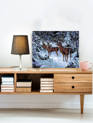 Raqamlar bo&#039;yicha rasm &quot;Qishki o&#039;rmondagi kiyiklar&quot;