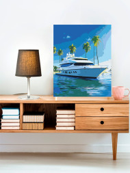 Картина по номерам &amp;quot;Яхта с пальмами&amp;quot;
