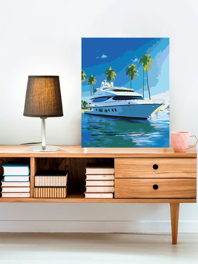 Картина по номерам &amp;quot;Яхта с пальмами&amp;quot;